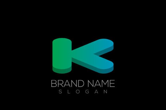 3D Letter K Vector Logo Design Template