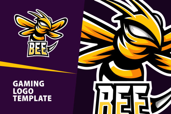 Bee Mascot Gaming Logo Design: A Bold Vector Template