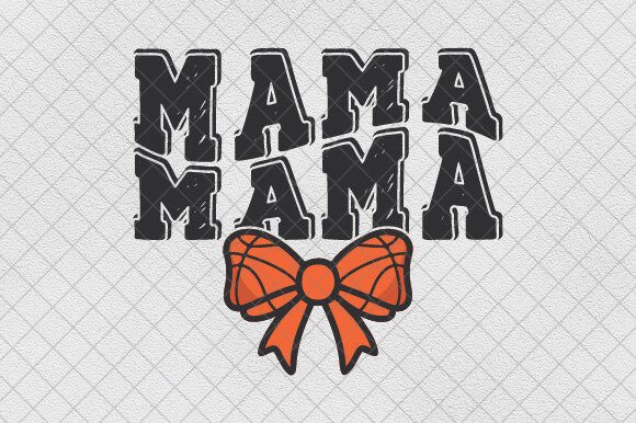 Coquette Mama Basketball Bow PNG Retro Design for Your Projects