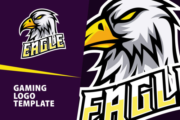 Eagle Mascot Gaming Logo: Vector Template & Editable Text