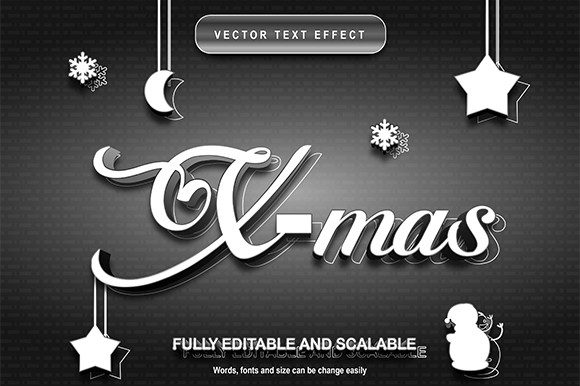 Festive Typography: The X-mas Text Christmas Editable Text