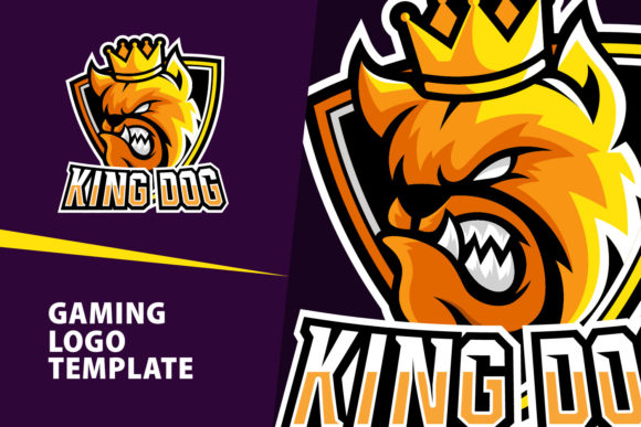 KingDog Mascot Gaming Logo Design