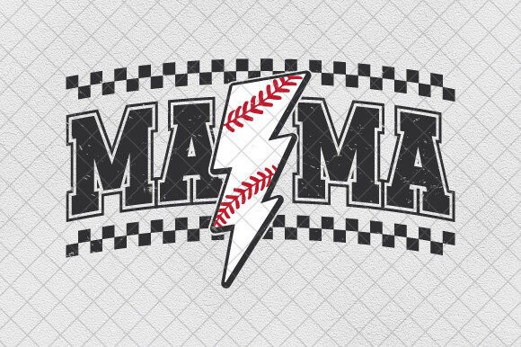 Lightning Bolt Baseball Mama Retro Mom Design