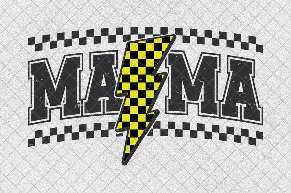 Mama Lightning Bolt PNG Retro Mama PNG