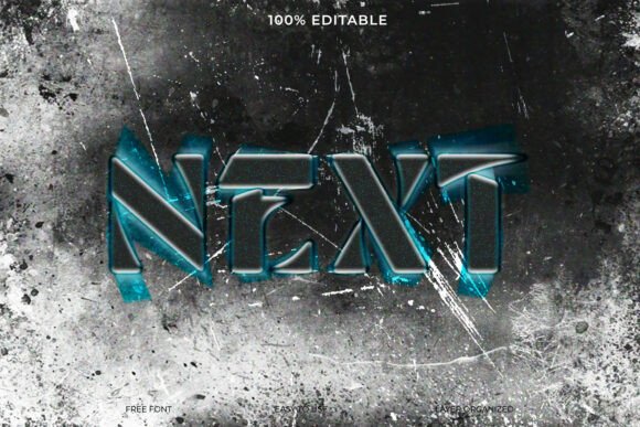 Next Level Text Effect 3D Shattered