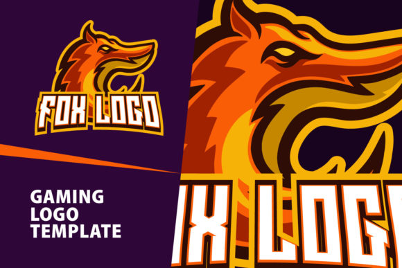 Orange Fox Mascot: Dynamic Gaming Logo Design