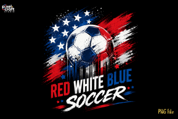 Red White Blue, Patriotic Soccer PNG