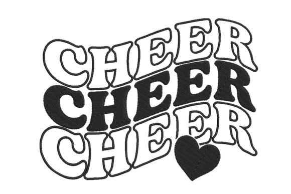 Retro Stacked Cheer with Heart: Vintage Typography for Modern Spirit