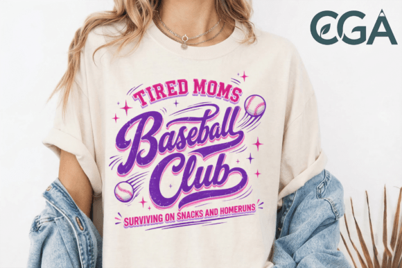 Tired Moms Baseball Club: The Ultimate Gameday PNG Design