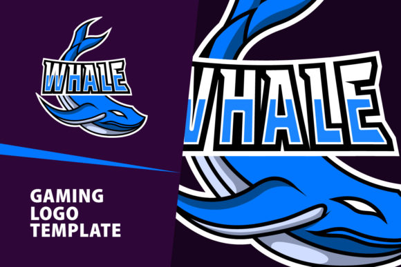 Whale Mascot Gaming Logo Design